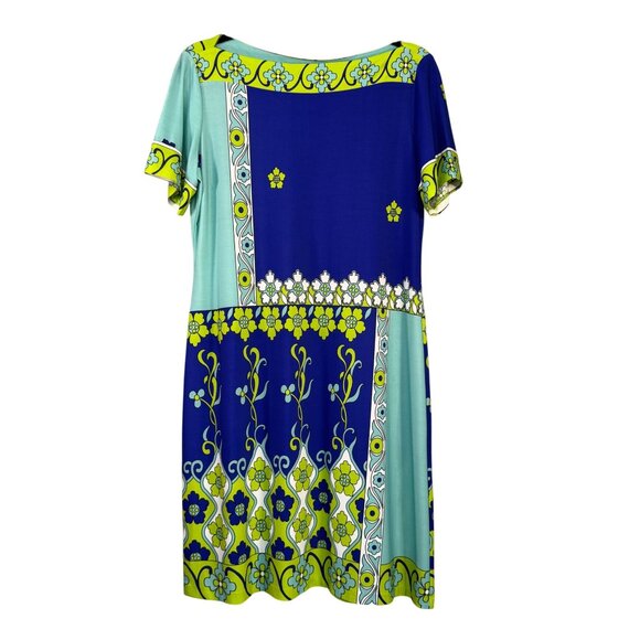 Donna Morgan Womens Size 14 Floral Patchwork Short-Sleeve Dress - Picture 1 of 6